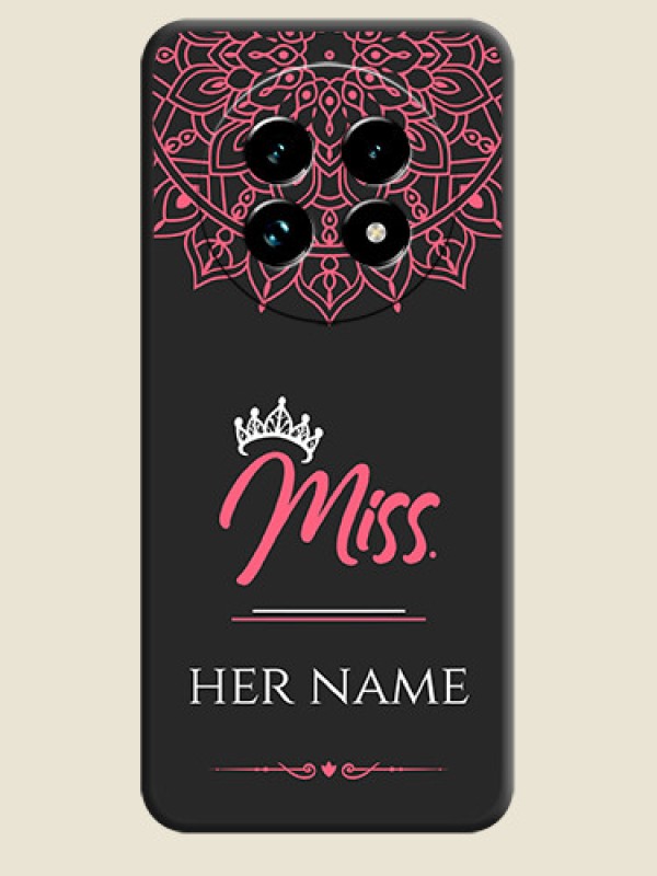 Custom Mrs Name with Floral Design On Space Black Custom Soft Matte Mobile Back Cover - Realme 13 Pro Plus 5G - alternate view
