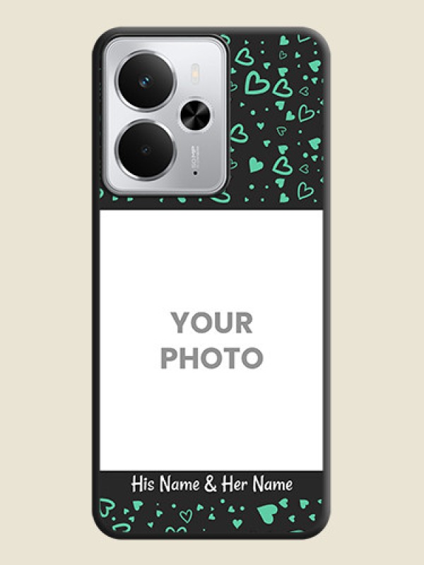 Custom Sea Green Indefinite Love Pattern on Photo On Space Black Custom Soft Matte Mobile Back Cover - Realme 14 5G - alternate view