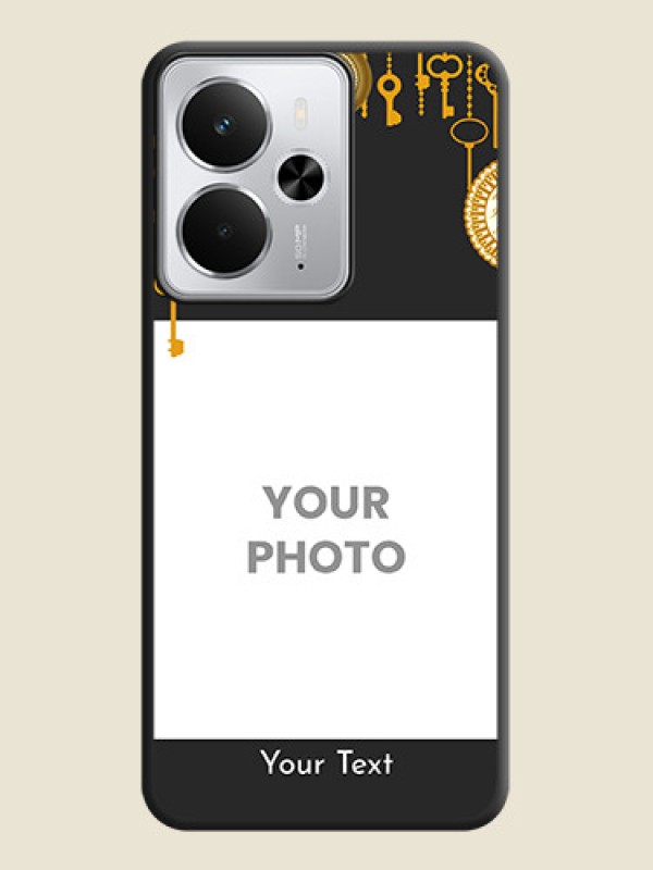 Custom Decorative Design with Text On Space Black Custom Soft Matte Mobile Back Cover - Realme 14 5G - alternate view