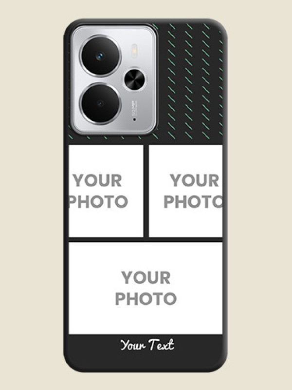Custom Cross Dotted Pattern with 2 Image Holder On Space Black Custom Soft Matte Mobile Back Cover - Realme 14 5G - alternate view