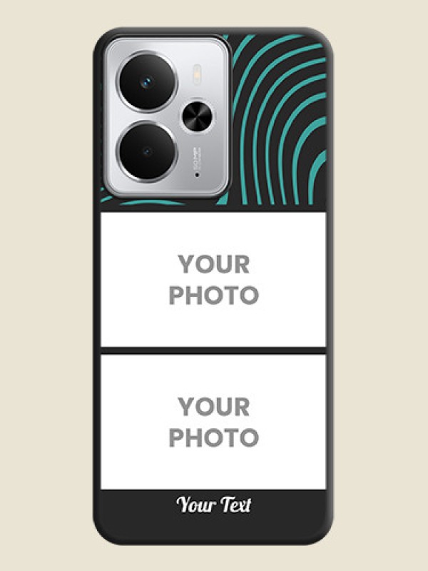 Custom Wave Pattern with 2 Image Holder On Space Black Custom Soft Matte Mobile Back Cover - Realme 14 5G - alternate view