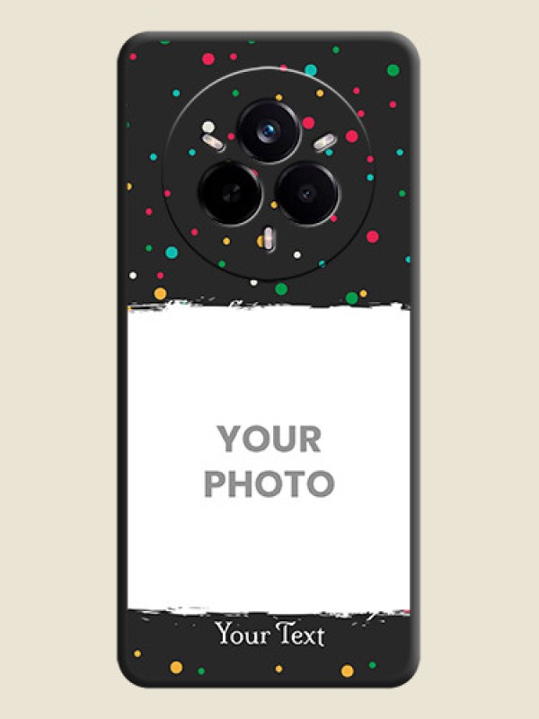 Custom Multicolor Dotted Pattern with Text On Space Black Custom Soft Matte Mobile Back Cover - Realme 14 Pro 5G - alternate view