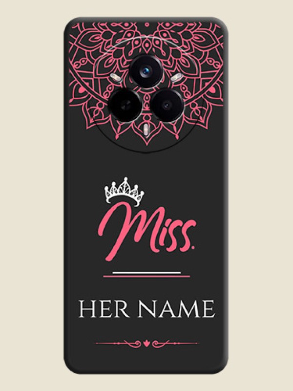 Custom Mrs Name with Floral Design On Space Black Custom Soft Matte Mobile Back Cover - Realme 14 Pro 5G - alternate view
