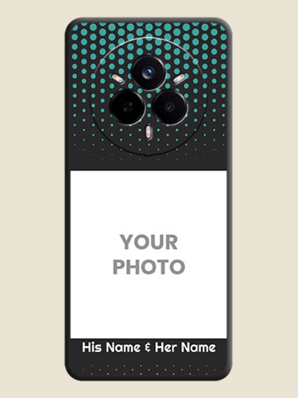Custom Faded Dots with Grunge Photo Frame and Text On Space Black Custom Soft Matte Mobile Back Cover - Realme 14 Pro 5G - alternate view