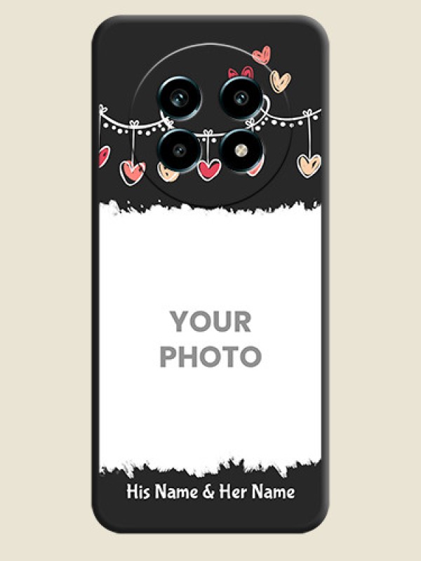 Custom Pink Love Hangings with Name On Space Black Custom Soft Matte Mobile Back Cover - Realme 14 Pro Lite 5G - alternate view