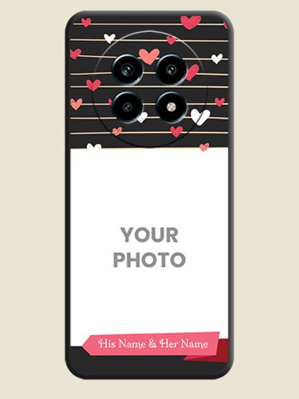 Custom Love Pattern with Name on Pink Ribbon on Photo On Space Black Custom Soft Matte Mobile Back Cover - Realme 14 Pro Lite 5G - alternate view