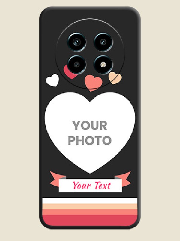 Custom Love Shaped Photo with Colorful Stripes On Space Black Custom Soft Matte Mobile Back Cover - Realme 14 Pro Lite 5G - alternate view