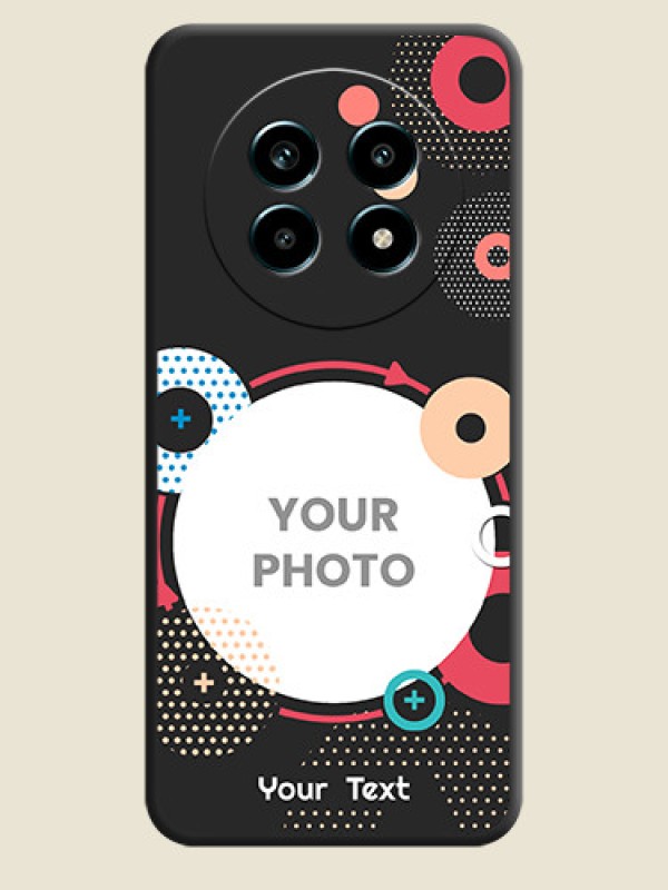 Custom Multicoloured Round Image On Space Black Custom Soft Matte Mobile Back Cover - Realme 14 Pro Lite 5G - alternate view