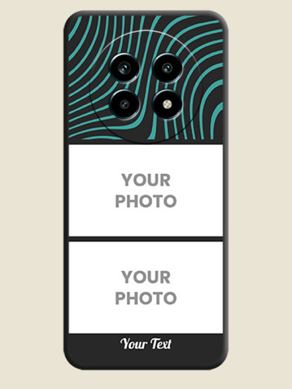Custom Wave Pattern with 2 Image Holder On Space Black Custom Soft Matte Mobile Back Cover - Realme 14 Pro Lite 5G - alternate view