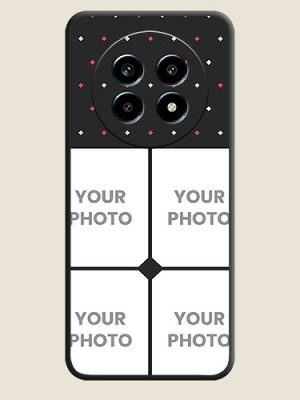 Custom Multicolor Dotted Pattern with 4 Image Holder On Space Black Custom Soft Matte Mobile Back Cover - Realme 14 Pro Lite 5G - alternate view