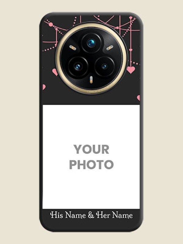 Custom Pink Love Hangings with Text On Space Black Custom Soft Matte Mobile Back Cover - Realme 14 Pro Plus 5G - alternate view