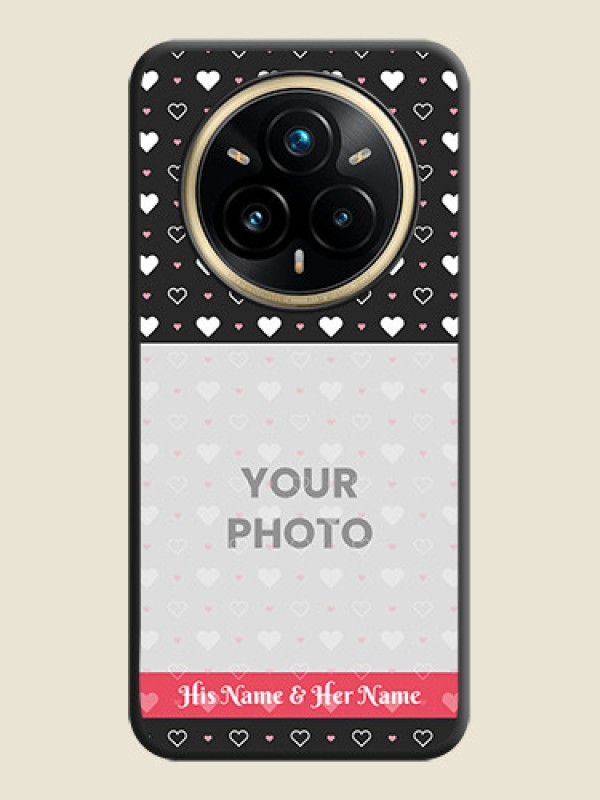 Custom White Color Love Symbols with Text Design on Photo On Space Black Custom Soft Matte Mobile Back Cover - Realme 14 Pro Plus 5G - alternate view