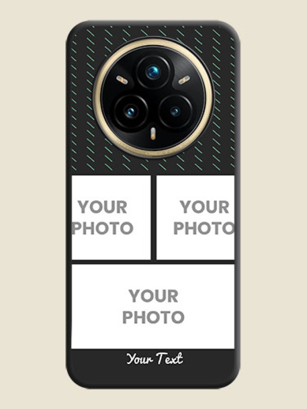Custom Cross Dotted Pattern with 2 Image Holder On Space Black Custom Soft Matte Mobile Back Cover - Realme 14 Pro Plus 5G - alternate view