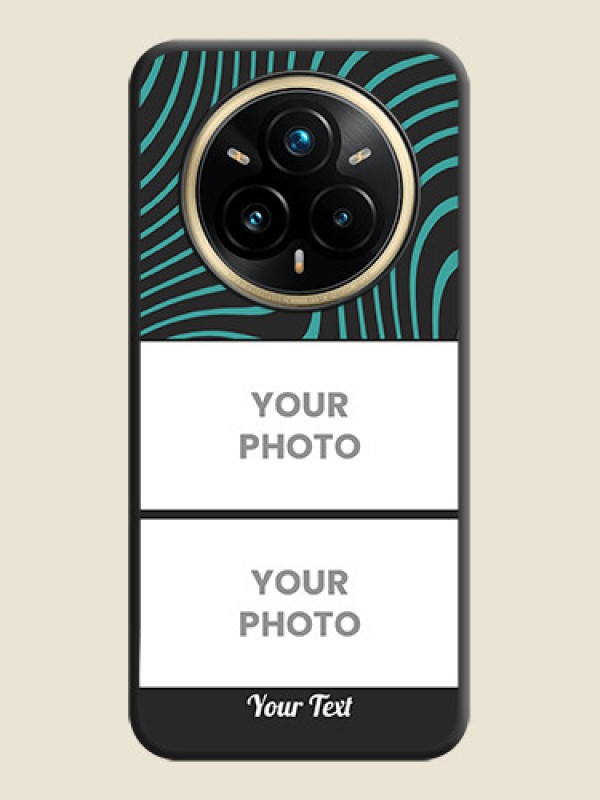 Custom Wave Pattern with 2 Image Holder On Space Black Custom Soft Matte Mobile Back Cover - Realme 14 Pro Plus 5G - alternate view