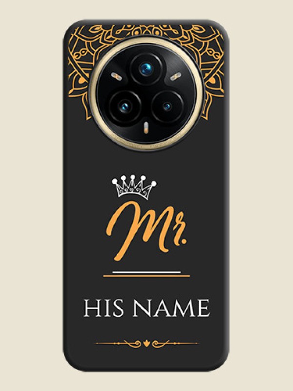 Custom Mr Name with Floral Design On Space Black Custom Soft Matte Mobile Back Cover - Realme 14 Pro Plus 5G - alternate view