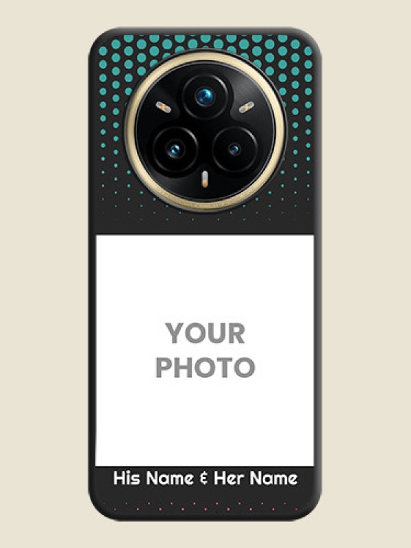 Custom Faded Dots with Grunge Photo Frame and Text On Space Black Custom Soft Matte Mobile Back Cover - Realme 14 Pro Plus 5G - alternate view