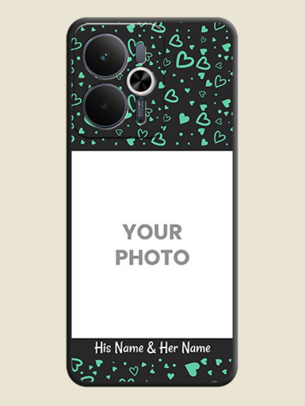 Custom Sea Green Indefinite Love Pattern on Photo On Space Black Custom Soft Matte Mobile Back Cover - Realme 14T 5G - alternate view