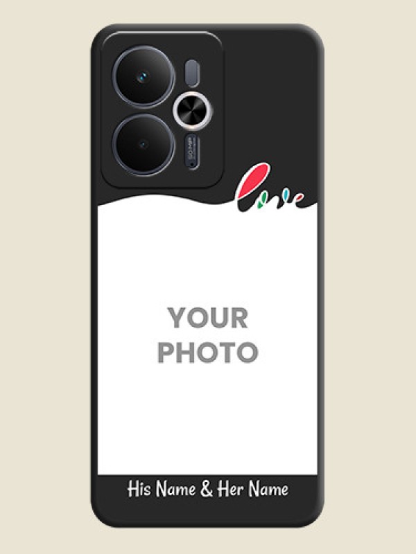 Custom Fall in Love Pattern with Picture on Photo On Space Black Custom Soft Matte Mobile Back Cover - Realme 14T 5G - alternate view