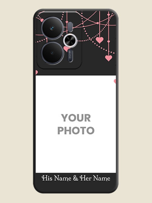 Custom Pink Love Hangings with Text On Space Black Custom Soft Matte Mobile Back Cover - Realme 14T 5G - alternate view