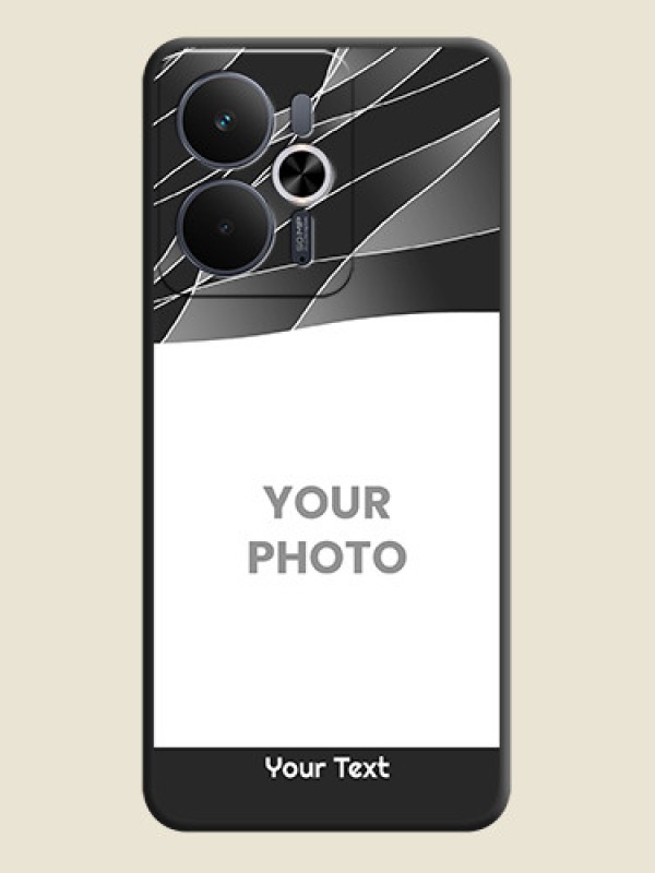 Custom Mixed Wave Lines on Photo On Space Black Custom Soft Matte Mobile Back Cover - Realme 14T 5G - alternate view