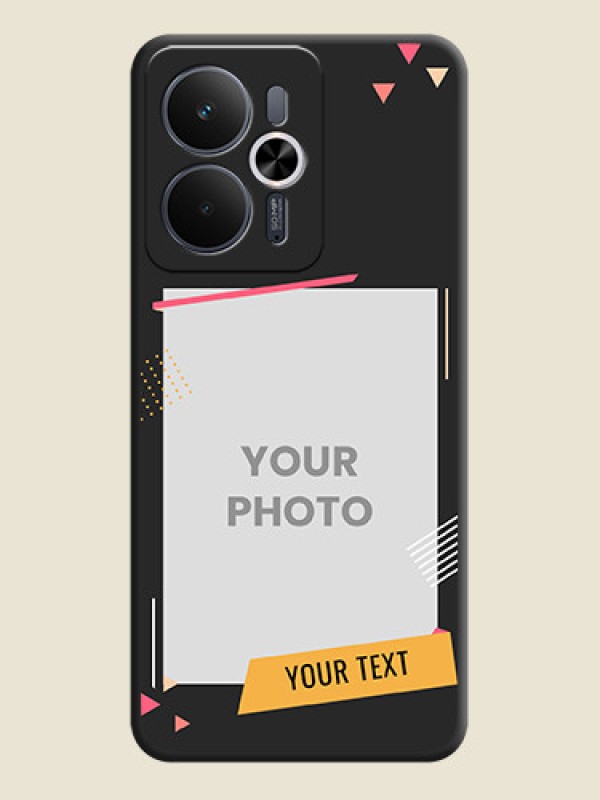 Custom Photo Frame with Triangle Small Dots on Photo On Space Black Custom Soft Matte Mobile Back Cover - Realme 14T 5G - alternate view
