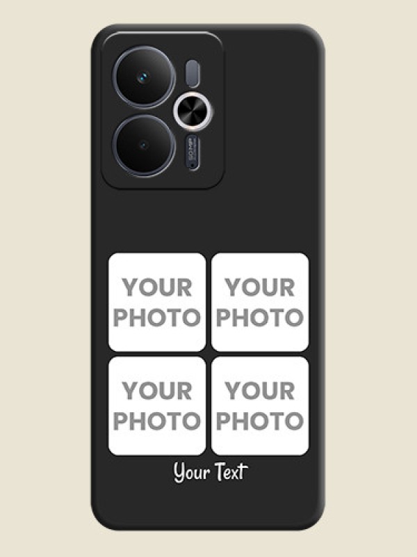 Custom Floral Art with 6 Image Holder on Photo On Space Black Custom Soft Matte Mobile Back Cover - Realme 14T 5G - alternate view
