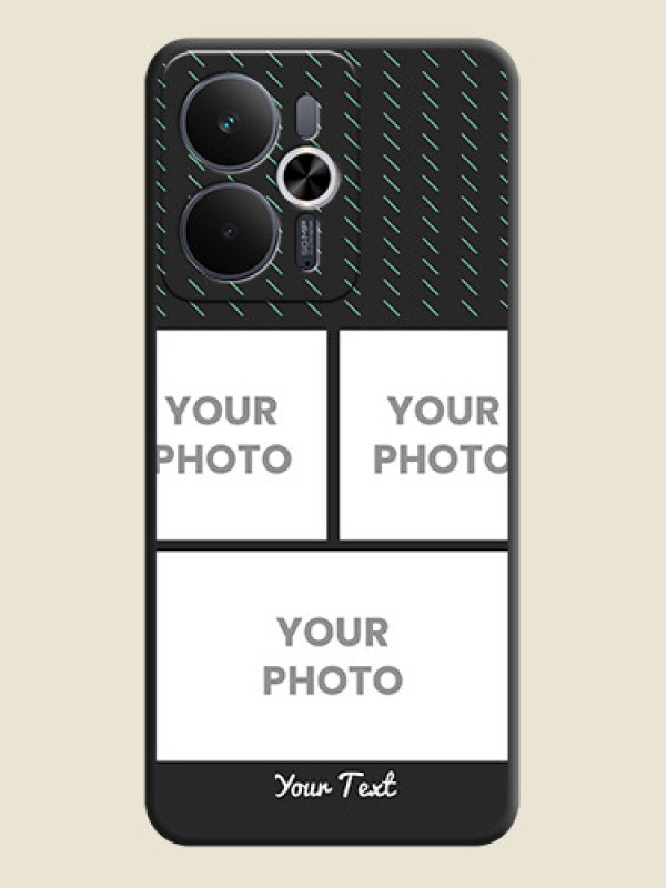 Custom Cross Dotted Pattern with 2 Image Holder On Space Black Custom Soft Matte Mobile Back Cover - Realme 14T 5G - alternate view