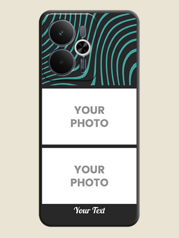 Custom Wave Pattern with 2 Image Holder On Space Black Custom Soft Matte Mobile Back Cover - Realme 14T 5G - alternate view
