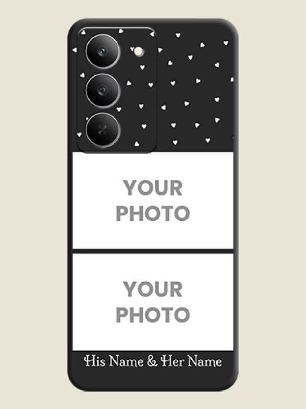 Custom Miniature Love Symbols with Name On Space Black Custom Soft Matte Mobile Back Cover - Realme 14x 5G - alternate view