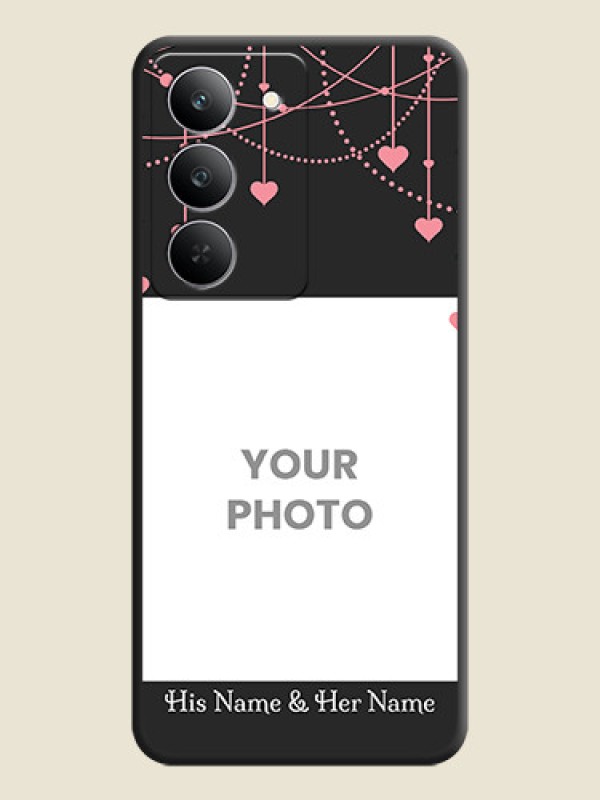Custom Pink Love Hangings with Text On Space Black Custom Soft Matte Mobile Back Cover - Realme 14x 5G - alternate view