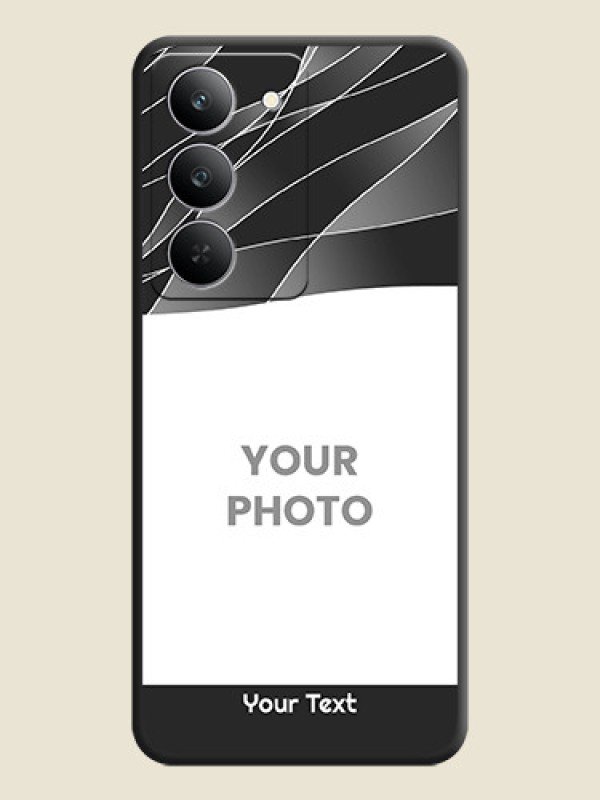 Custom Mixed Wave Lines on Photo On Space Black Custom Soft Matte Mobile Back Cover - Realme 14x 5G - alternate view