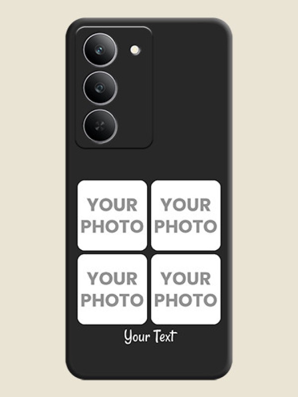 Custom Floral Art with 6 Image Holder on Photo On Space Black Custom Soft Matte Mobile Back Cover - Realme 14x 5G - alternate view