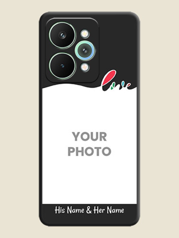 Custom Fall in Love Pattern with Picture on Photo On Space Black Custom Soft Matte Mobile Back Cover - Realme 15 5G - alternate view