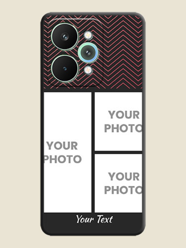 Custom Wave Pattern with 3 Image Holder On Space Black Custom Soft Matte Mobile Back Cover - Realme 15 5G - alternate view