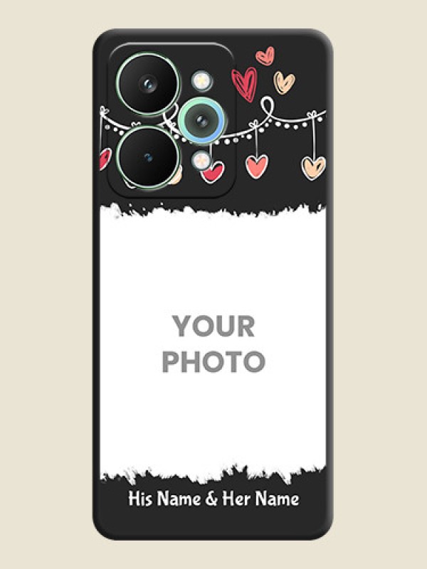 Custom Pink Love Hangings with Name On Space Black Custom Soft Matte Mobile Back Cover - Realme 15 Pro 5G - alternate view