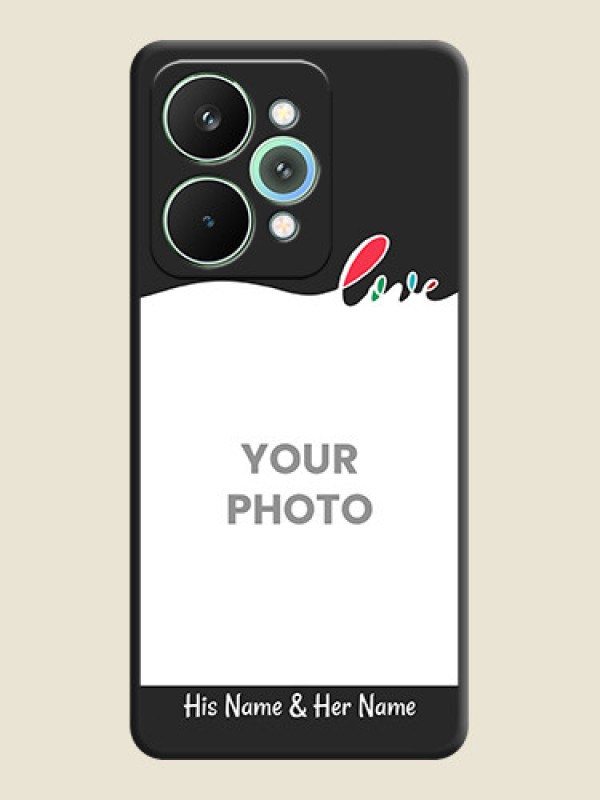 Custom Fall in Love Pattern with Picture on Photo On Space Black Custom Soft Matte Mobile Back Cover - Realme 15 Pro 5G - alternate view