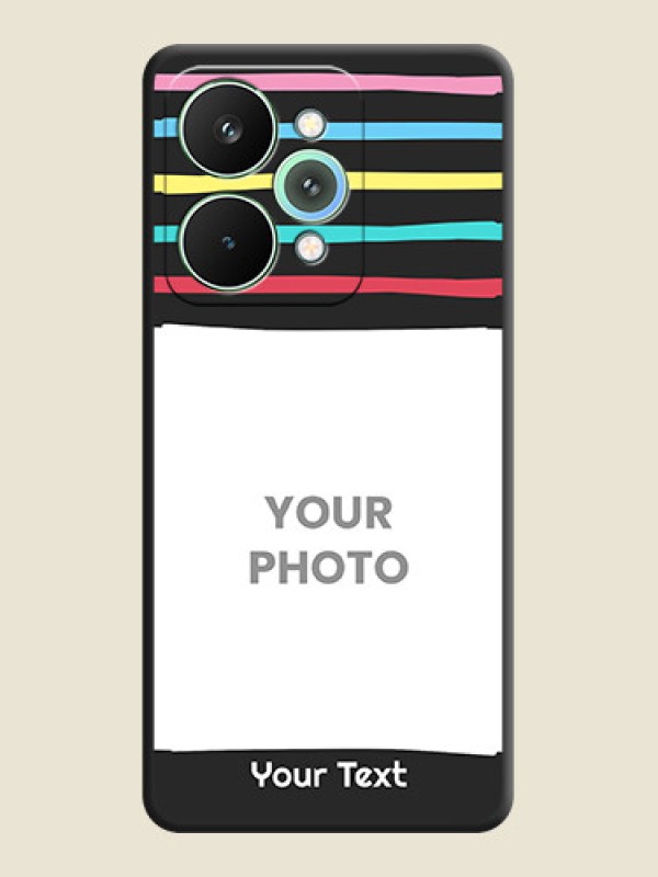 Custom Multicolor Lines with Image On Space Black Custom Soft Matte Mobile Back Cover - Realme 15 Pro 5G - alternate view