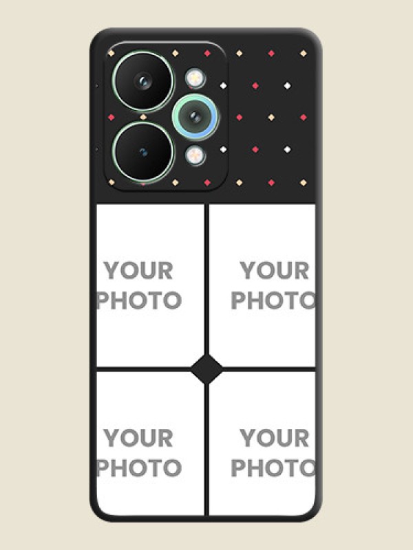 Custom Multicolor Dotted Pattern with 4 Image Holder On Space Black Custom Soft Matte Mobile Back Cover - Realme 15 Pro 5G - alternate view