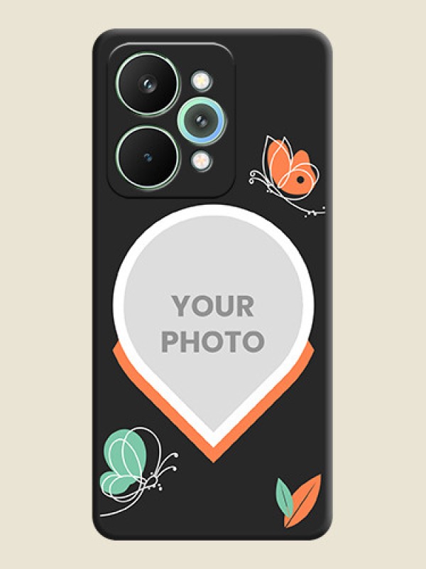 Custom Upload Pic With Simple Butterly Design On Space Black Custom Soft Matte Mobile Back Cover - Realme 15 Pro 5G - alternate view