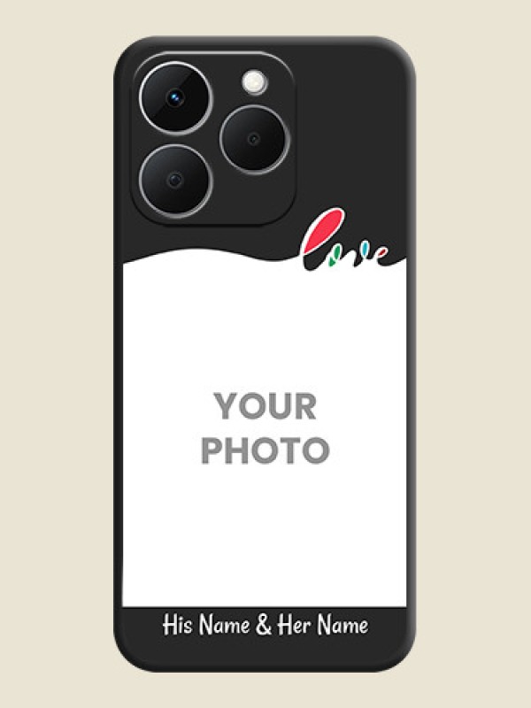 Custom Fall in Love Pattern with Picture on Photo On Space Black Custom Soft Matte Mobile Back Cover - Realme 15T 5G - alternate view