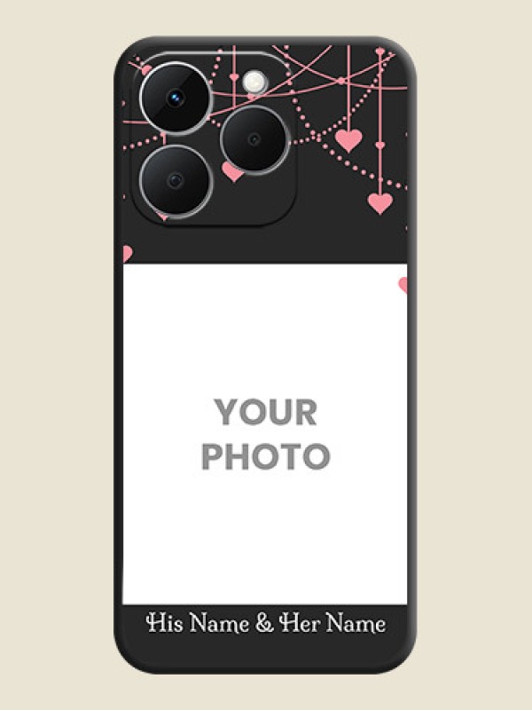 Custom Pink Love Hangings with Text On Space Black Custom Soft Matte Mobile Back Cover - Realme 15T 5G - alternate view