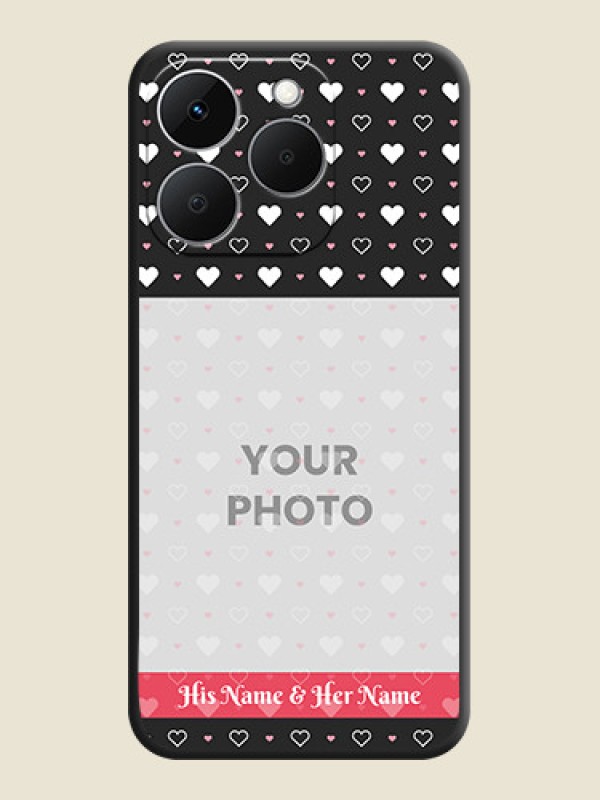 Custom White Color Love Symbols with Text Design on Photo On Space Black Custom Soft Matte Mobile Back Cover - Realme 15T 5G - alternate view