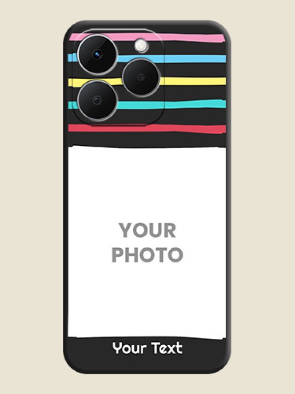 Custom Multicolor Lines with Image On Space Black Custom Soft Matte Mobile Back Cover - Realme 15T 5G - alternate view