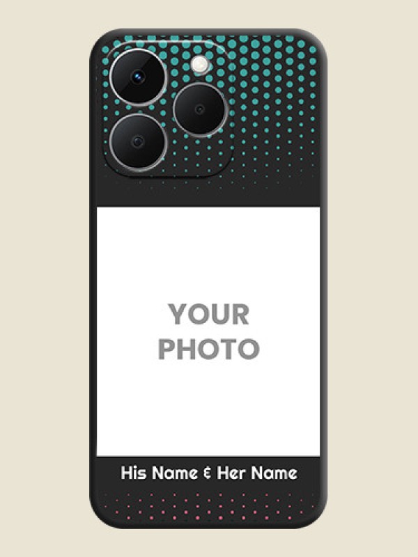 Custom Faded Dots with Grunge Photo Frame and Text On Space Black Custom Soft Matte Mobile Back Cover - Realme 15T 5G - alternate view