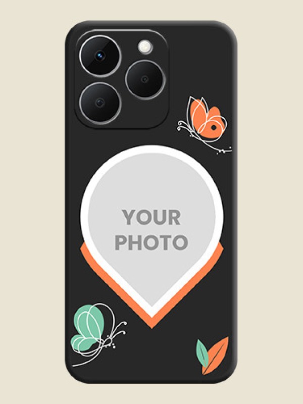 Custom Upload Pic With Simple Butterly Design On Space Black Custom Soft Matte Mobile Back Cover - Realme 15T 5G - alternate view