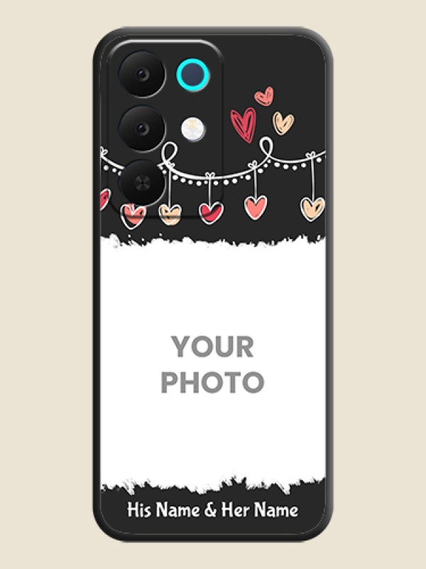 Custom Pink Love Hangings with Name On Space Black Custom Soft Matte Mobile Back Cover - Realme 15X 5G - alternate view