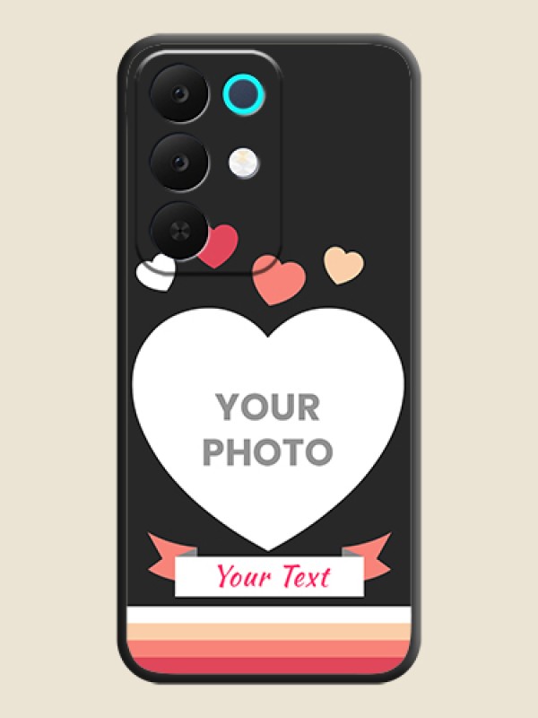 Custom Love Shaped Photo with Colorful Stripes On Space Black Custom Soft Matte Mobile Back Cover - Realme 15X 5G - alternate view