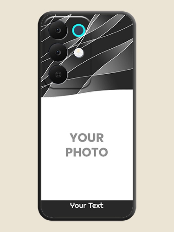 Custom Mixed Wave Lines on Photo On Space Black Custom Soft Matte Mobile Back Cover - Realme 15X 5G - alternate view