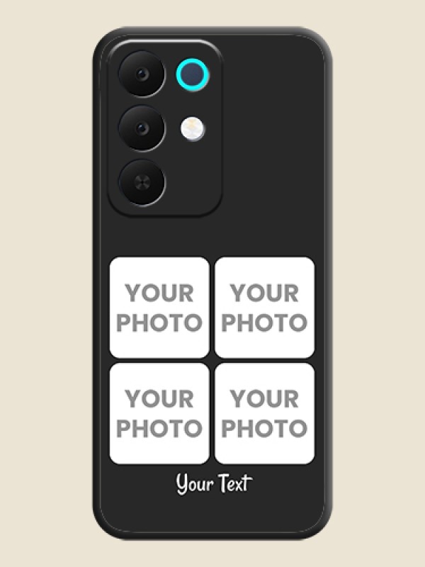 Custom Floral Art with 6 Image Holder on Photo On Space Black Custom Soft Matte Mobile Back Cover - Realme 15X 5G - alternate view