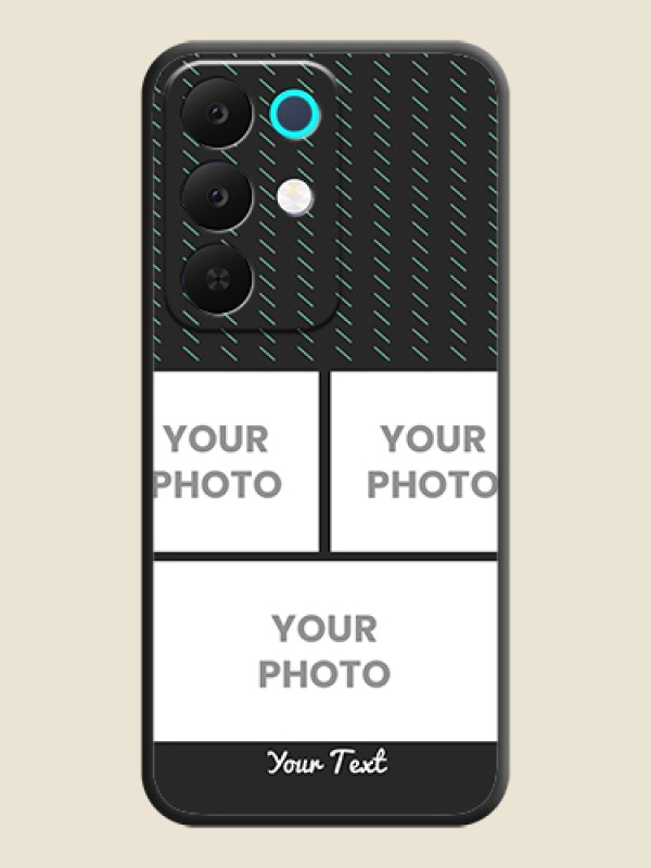 Custom Cross Dotted Pattern with 2 Image Holder On Space Black Custom Soft Matte Mobile Back Cover - Realme 15X 5G - alternate view